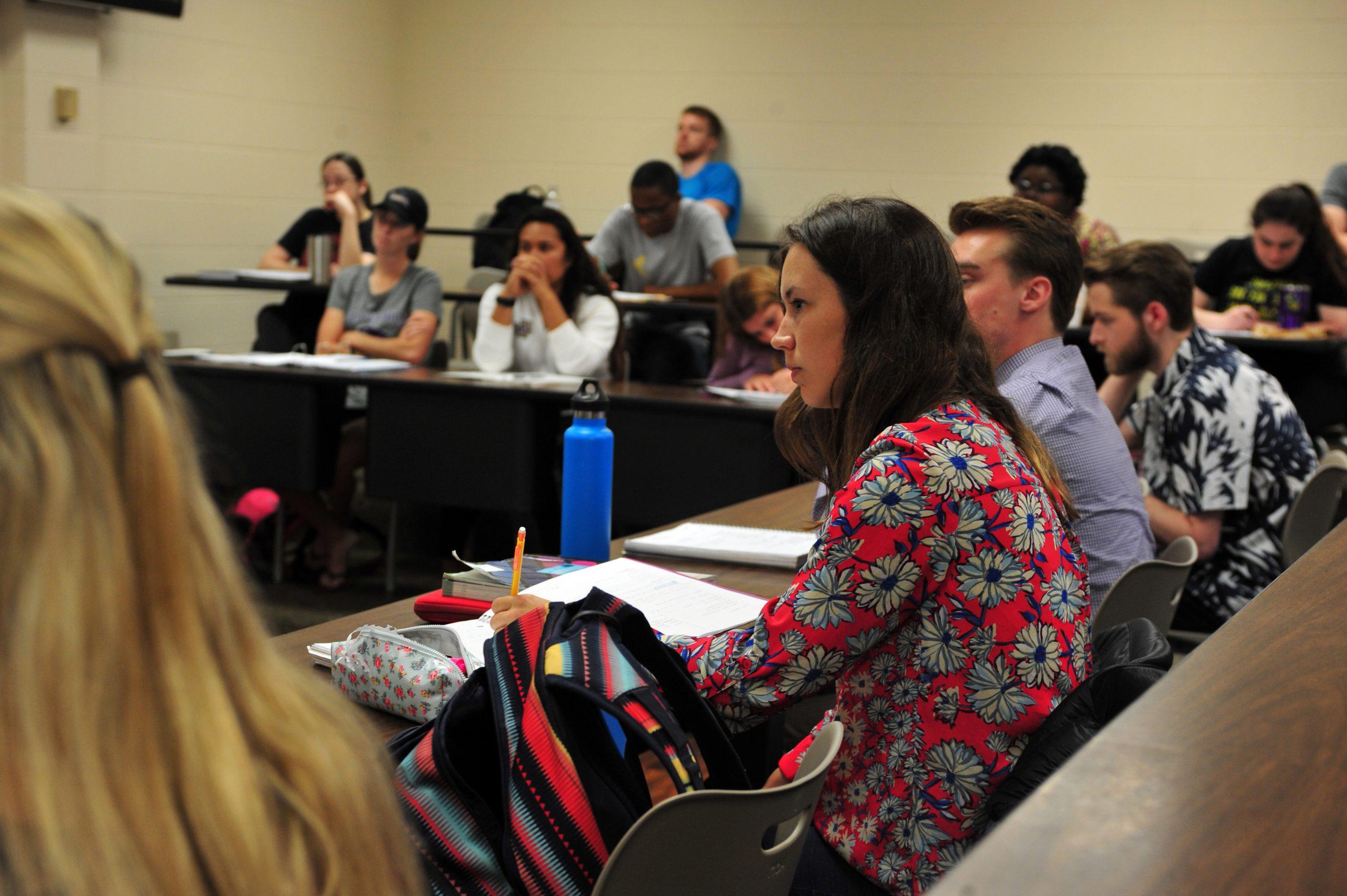 Montevallo students listening to a presentation.